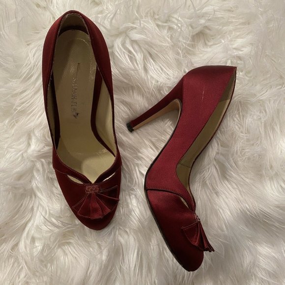 Sarah Flint Shoes - Sarah Flint Satin Heels Size 36 US 6 Red H…